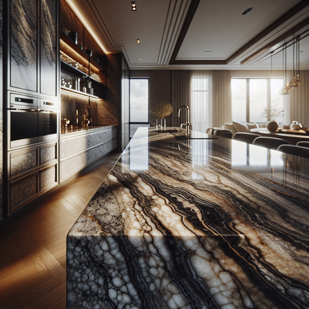 Top quality granite with dramatic veining patterns