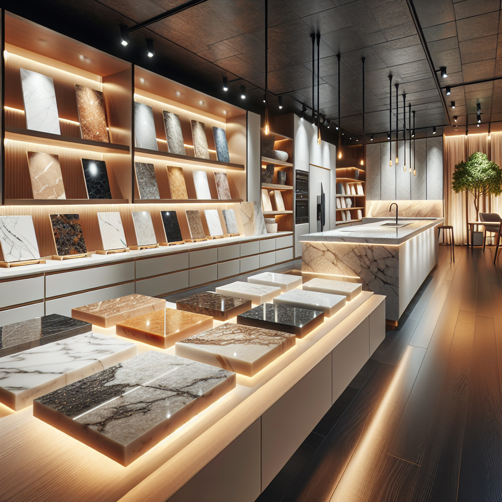 Premium quartz stone slab samples